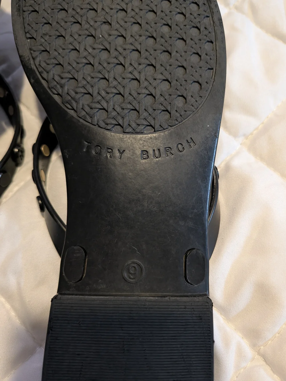 Tory Burch Black Studded Jelly Thong Sandals